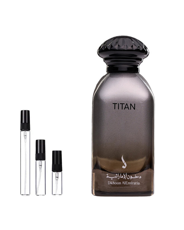 Dkhoon Emirates Titan sample – decant in a glass spray vial (2, 5 or 10 ml)