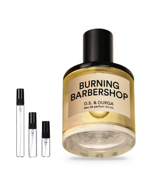 D.S. & Durga Burning Barbershop sample – decant in a glass spray vial (2, 5 or 10 ml)