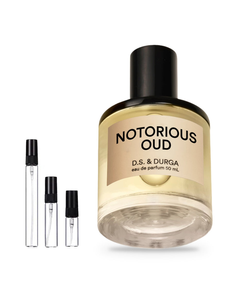 D.S. & Durga Notorious Oud sample – decant in a glass spray vial (2, 5 or 10 ml)