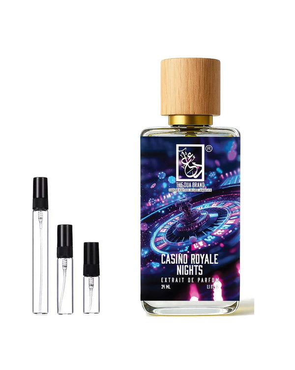 Dua Fragrances Dua Casino Royale Nights Extrait sample – decant in a glass spray vial (2, 5 or 10 ml)