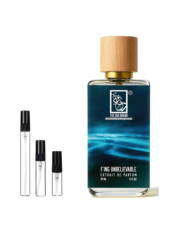 Dua Fragrances Dua F'ing Unbelievable Extrait sample – decant in a glass spray vial (2, 5 or 10 ml)