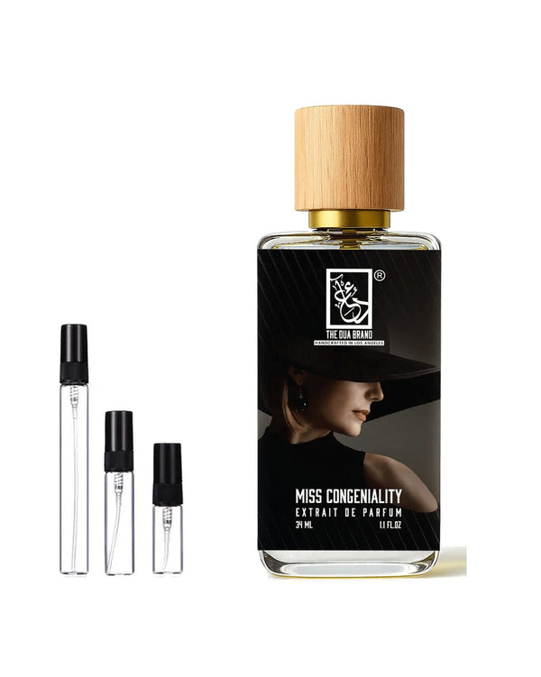 Dua Fragrances Dua Miss Congeniality Extrait sample – decant in a glass spray vial (2, 5 or 10 ml)