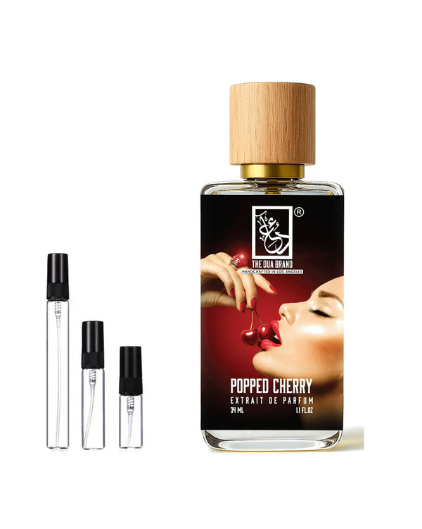 Dua Fragrances Dua Popped Cherry Extrait sample – decant in a glass spray vial (2, 5 or 10 ml)