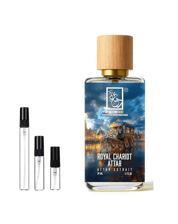Dua Fragrances Dua Royal Chariot Attar Extrait sample – decant in a glass spray vial (2, 5 or 10 ml)