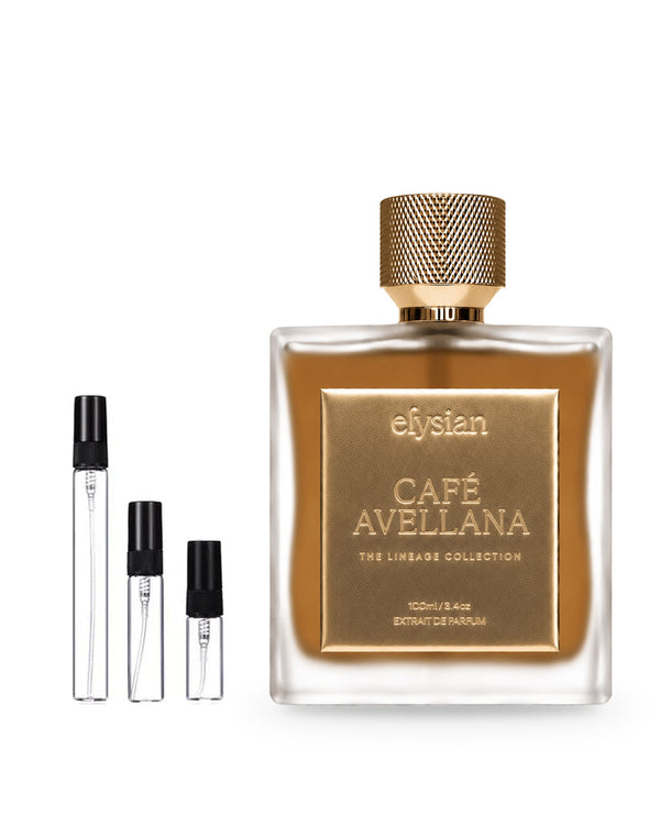 Elysian Cafe Avellana sample – decant in a glass spray vial (2, 5 or 10 ml)