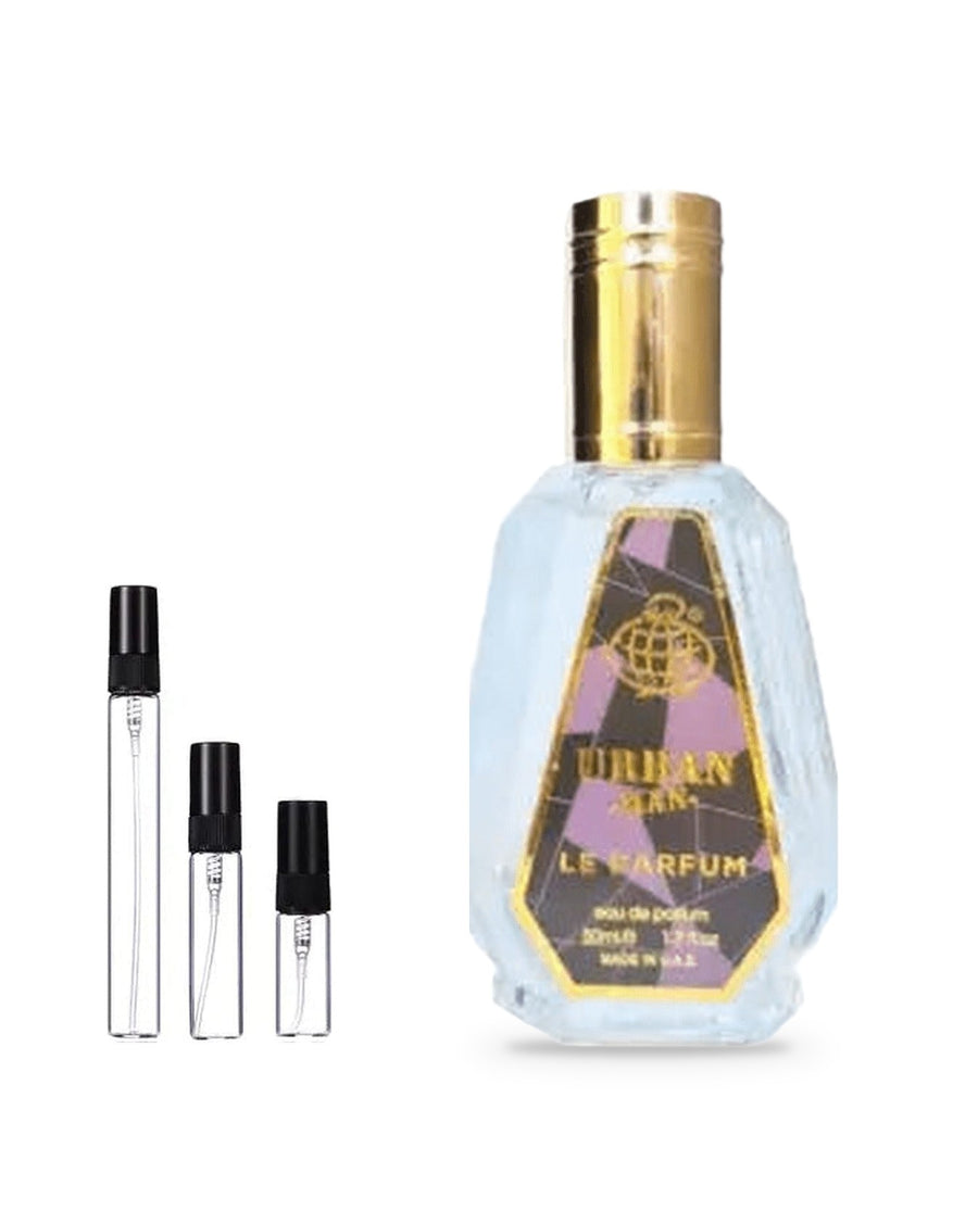 Fragrance World Urban Man Le Parfum sample – decant in a glass spray vial (2, 5 or 10 ml)
