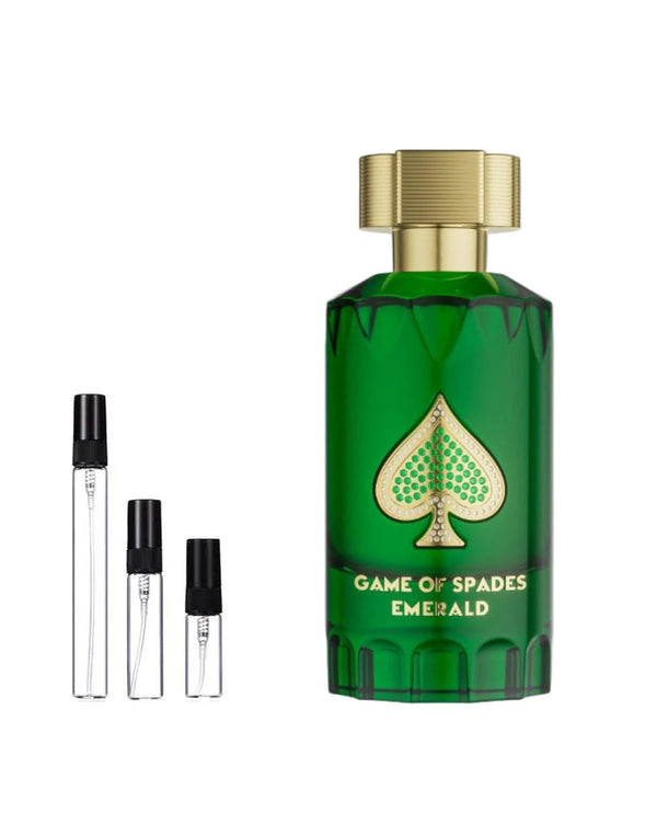 Jo Milano Paris Game of Spades Emerald Parfum Sample – 2, 5 or 10 ml decant in a glass spray vial
