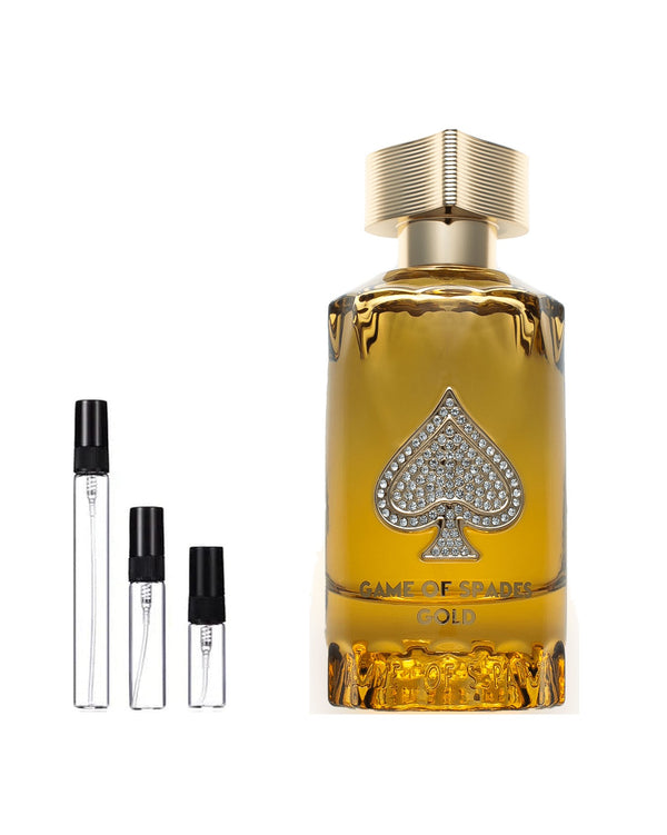Jo Milano Paris Game of Spades Gold Extrait sample – decant in a glass spray vial (2, 5 or 10 ml)