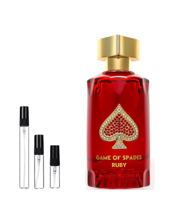 Jo Milano Paris Game of Spades Ruby Extrait sample – decant in a glass spray vial (2, 5 or 10 ml)