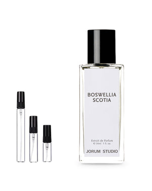 Jorum Studio Boswellia Scotia sample – decant in a glass spray vial (2, 5 or 10 ml)