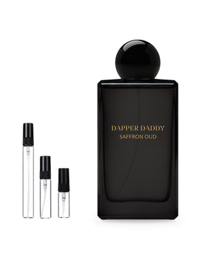 Kayali Dapper Daddy Saffron Oud sample – decant in a glass spray vial (2, 5 or 10 ml)