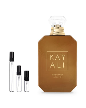 Kayali Invite Only Amber 23 sample – decant in a glass spray vial (2, 5 or 10 ml)