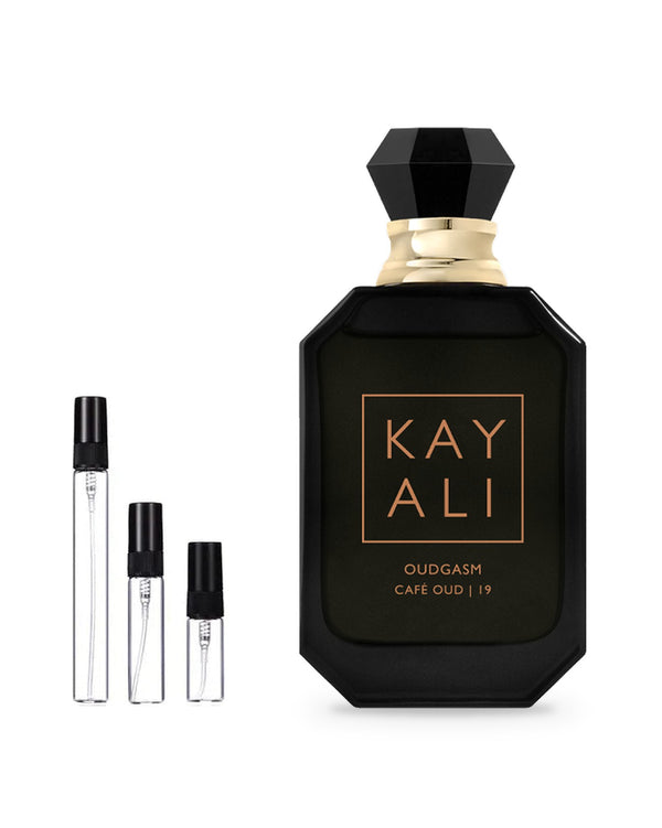 Kayali Oudgasm Café Oud 19 sample – decant in a glass spray vial (2, 5 or 10 ml)