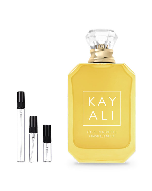Kayali Vacay in a Bottle Capri in a Bottle Lemon Sugar 14 sample – decant in a glass spray vial (2, 5 or 10 ml)