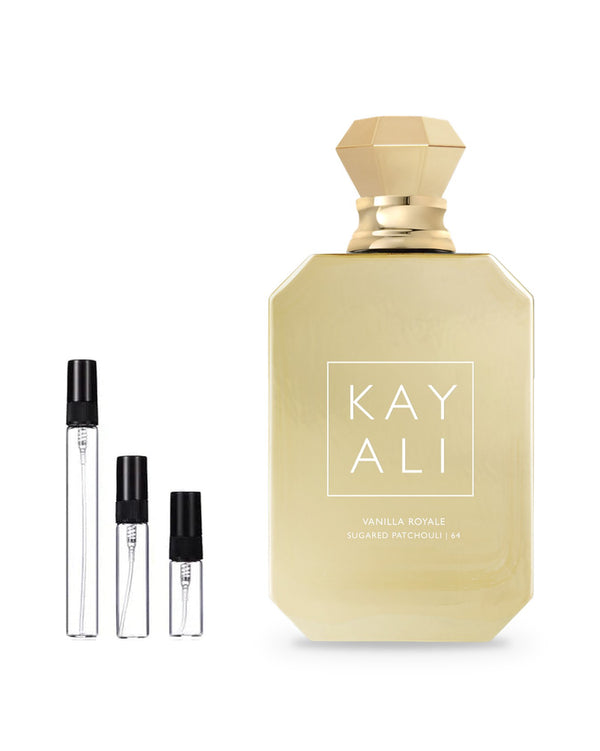 Kayali Vanilla Royale Sugared Patchouli 64 sample – decant in a glass spray vial (2, 5 or 10 ml)
