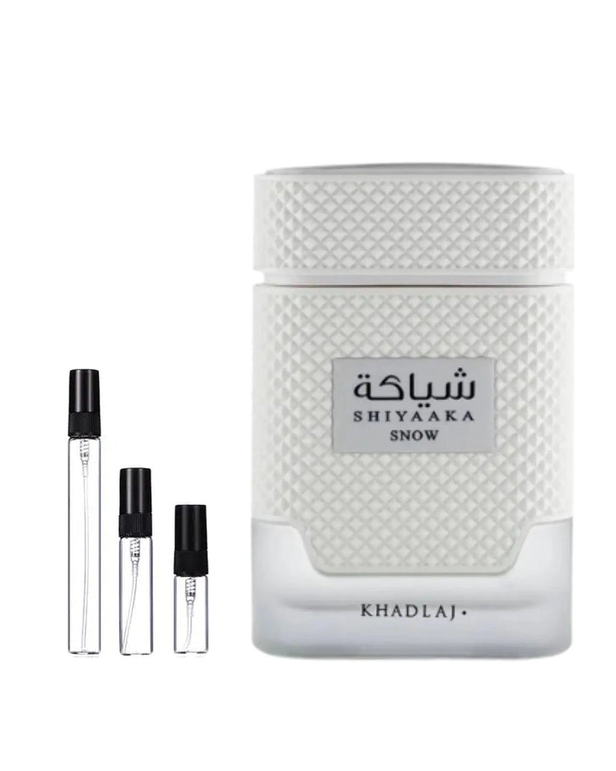 Khadlaj Shiyaaka Snow sample – decant in a glass spray vial (2, 5 or 10 ml)