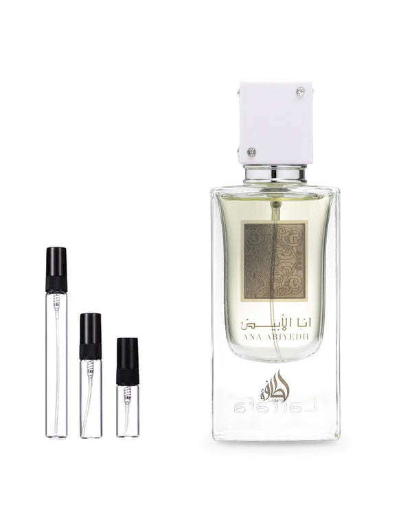 Lattafa Ana Abiyedh sample – decant in a glass spray vial (2, 5 or 10 ml)