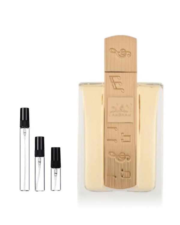 Lattafa Angham sample – decant in a glass spray vial (2, 5 or 10 ml)