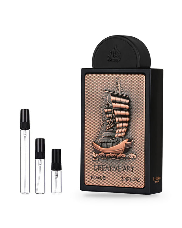 Lattafa Creative Art sample – decant in a glass spray vial (2, 5 or 10 ml)