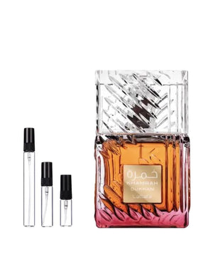 Lattafa Khamrah Dukhan sample – decant in a glass spray vial (2, 5 or 10 ml)