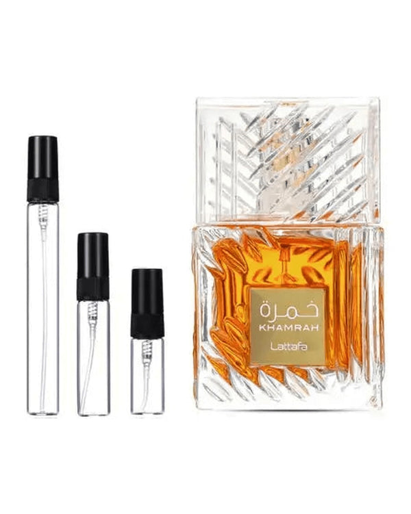 Lattafa Khamrah sample – decant in a glass spray vial (2, 5 or 10 ml)