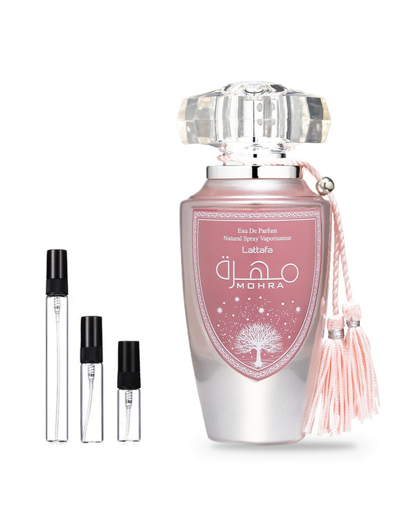 Lattafa Mohra Silky Rose sample – decant in a glass spray vial (2, 5 or 10 ml)