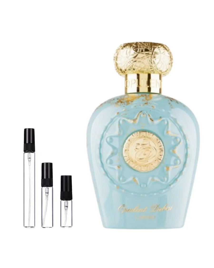 Lattafa Opulent Dubai sample – decant in a glass spray vial (2, 5 or 10 ml)