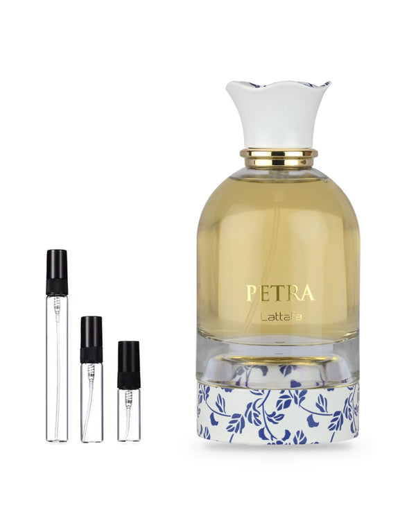 Lattafa Petra sample – decant in a glass spray vial (2, 5 or 10 ml)