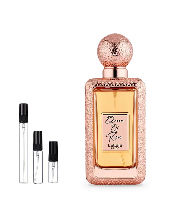 Lattafa Queen Of Roses sample – decant in a glass spray vial (2, 5 or 10 ml)