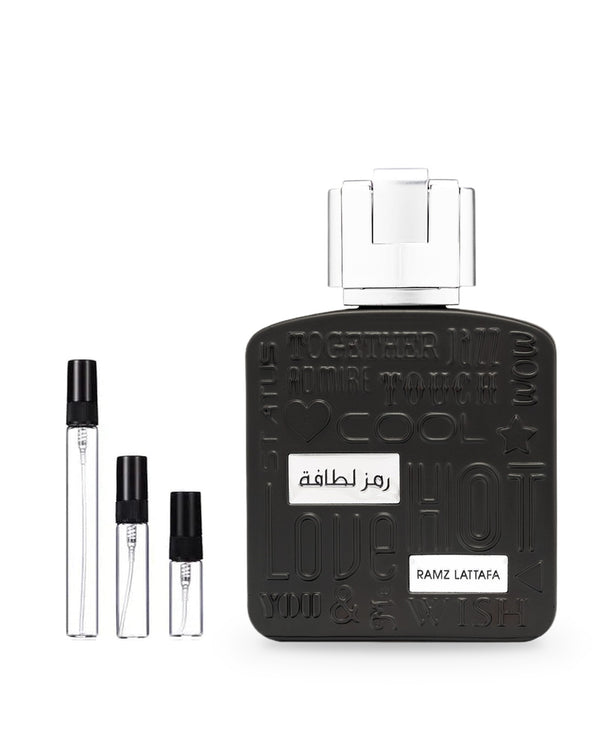 Lattafa Ramz Silver sample – decant in a glass spray vial (2, 5 or 10 ml)