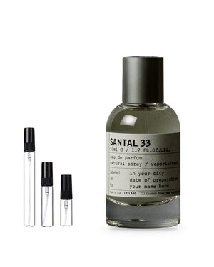 Le Labo Santal 33 sample – decant in a glass spray vial (2, 5 or 10 ml)