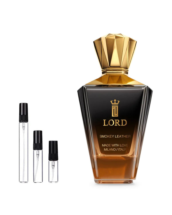 Lord Milano Smokey leather sample – decant in a glass spray vial (2, 5 or 10 ml)