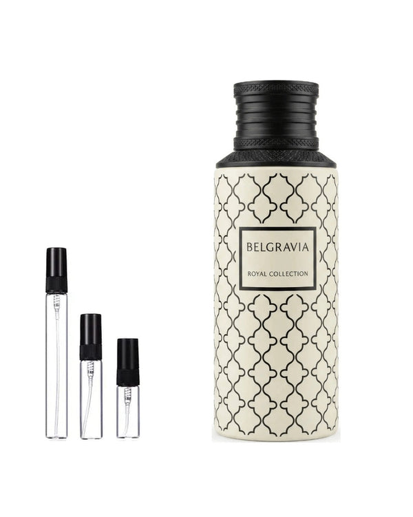 Maison Asrar Belgravia sample – decant in a glass spray vial (2, 5 or 10 ml)