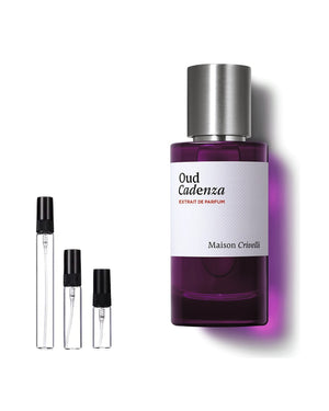 Maison Crivelli Oud Cadenza Extrait de Parfum Sample – 2, 5 or 10 ml decant in a glass spray vial