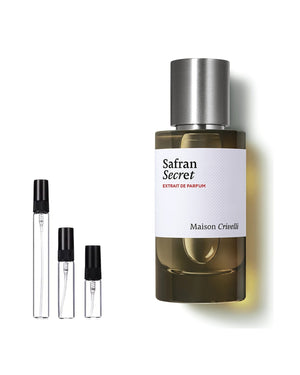 Maison Crivelli Safran Secret Extrait de Parfum Sample – 2, 5 or 10 ml decant in a glass spray vial