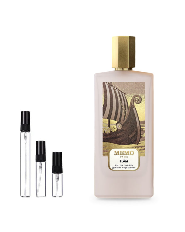 Memo Flam sample – decant in a glass spray vial (2, 5 or 10 ml)