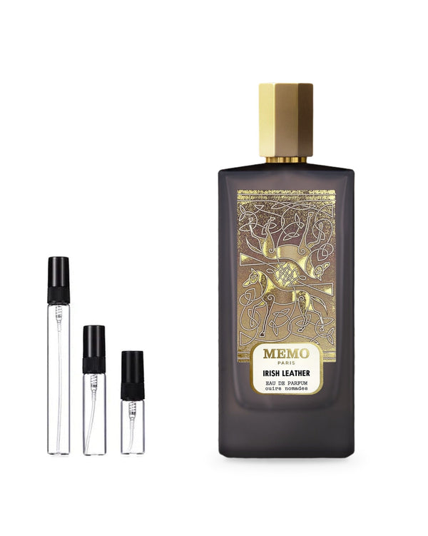 Memo Irish Leather sample – decant in a glass spray vial (2, 5 or 10 ml)
