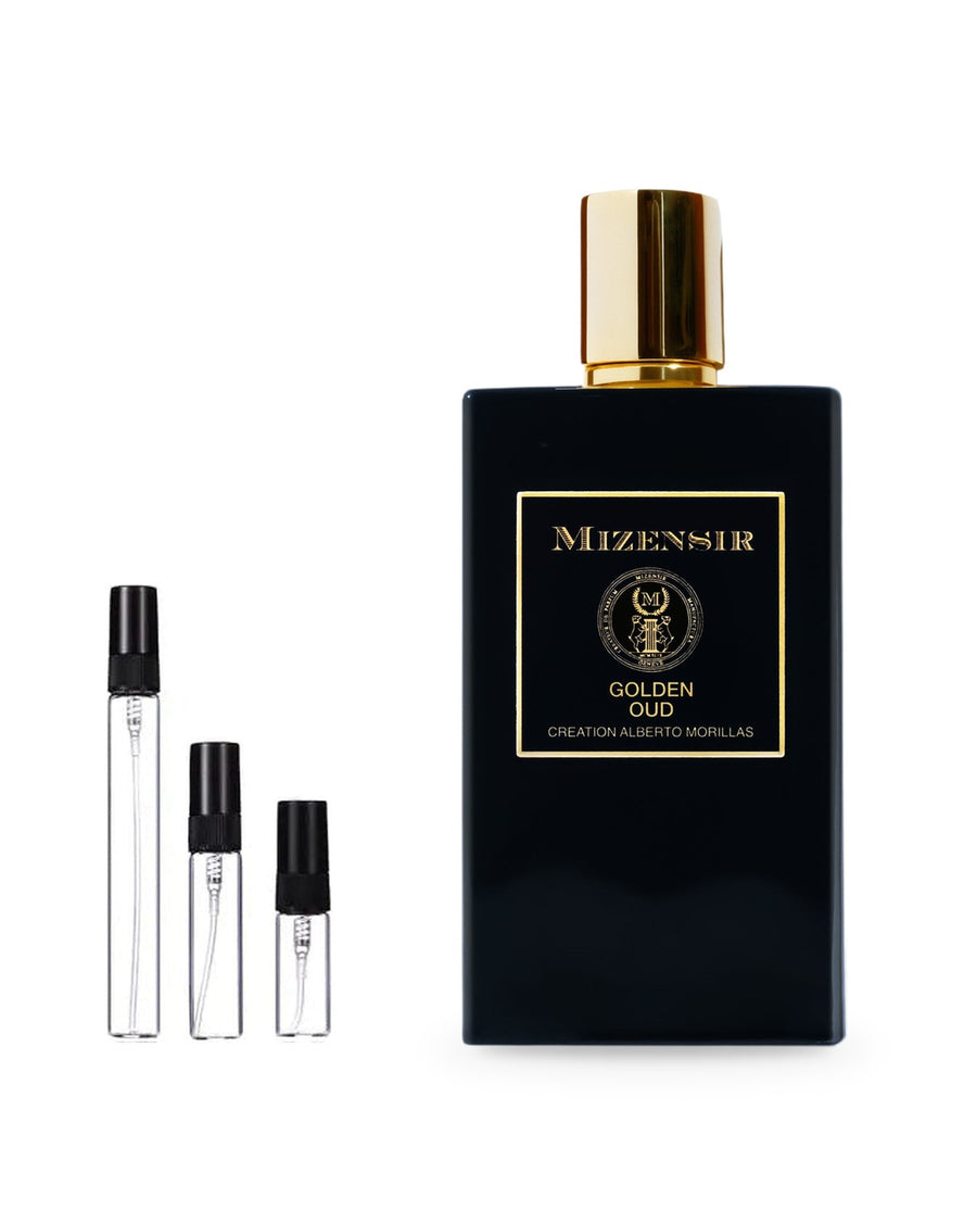 Mizensir Golden Oud sample – decant in a glass spray vial (2, 5 or 10 ml)