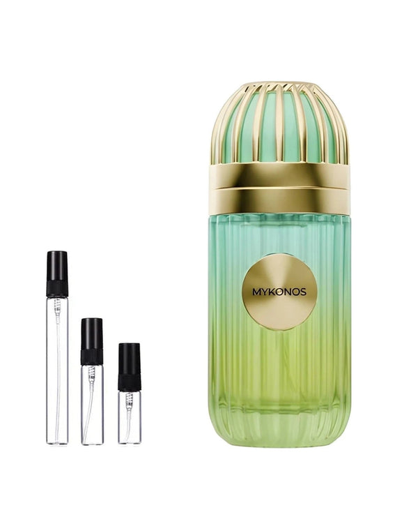 Mykonos Inception Reimagined Extrait de Parfum sample – decant in a glass spray vial (2, 5 or 10 ml)