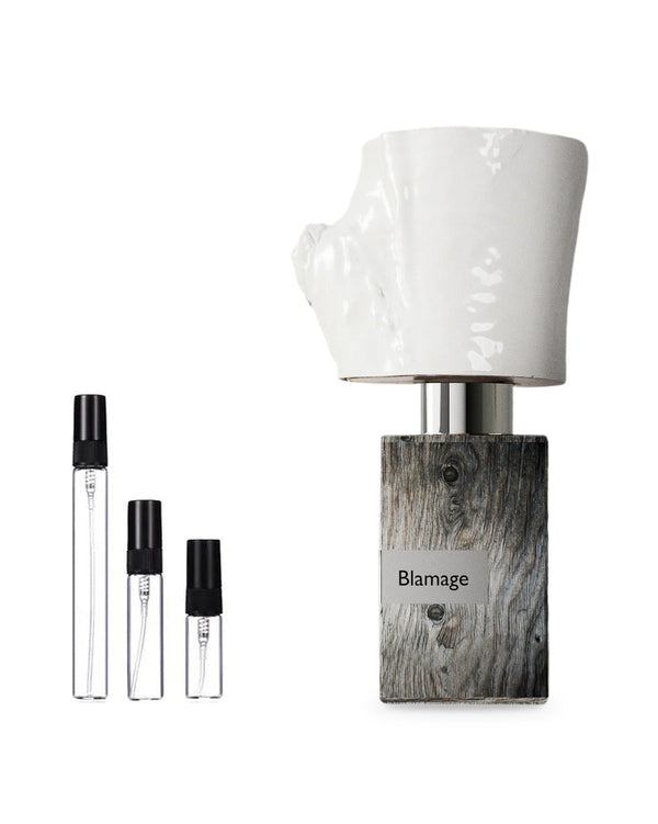 Nasomatto Blamage sample – decant in a glass spray vial (2, 5 or 10 ml)