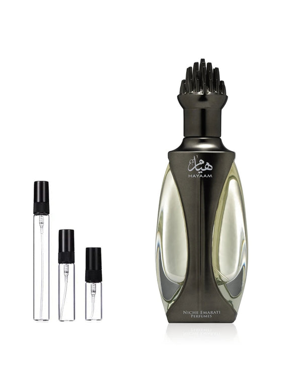 Niche Emarati Hayaam sample – decant in a glass spray vial (2, 5 or 10 ml)