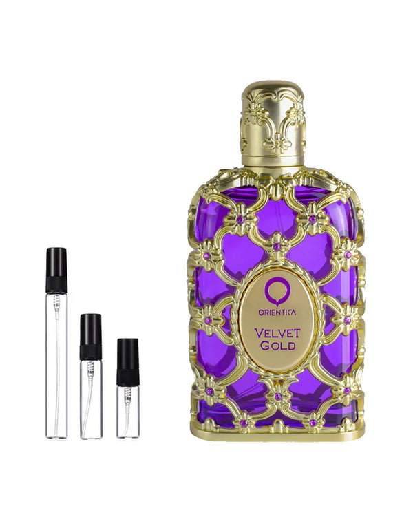 Orientica Velvet Gold sample – decant in a glass spray vial (2, 5 or 10 ml)