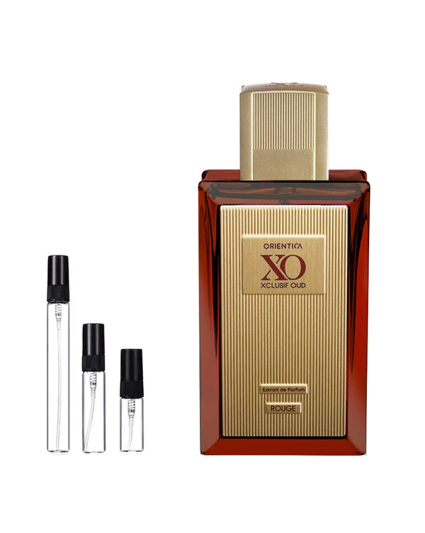 Orientica Xclusif Oud Rouge sample – decant in a glass spray vial (2, 5 or 10 ml)