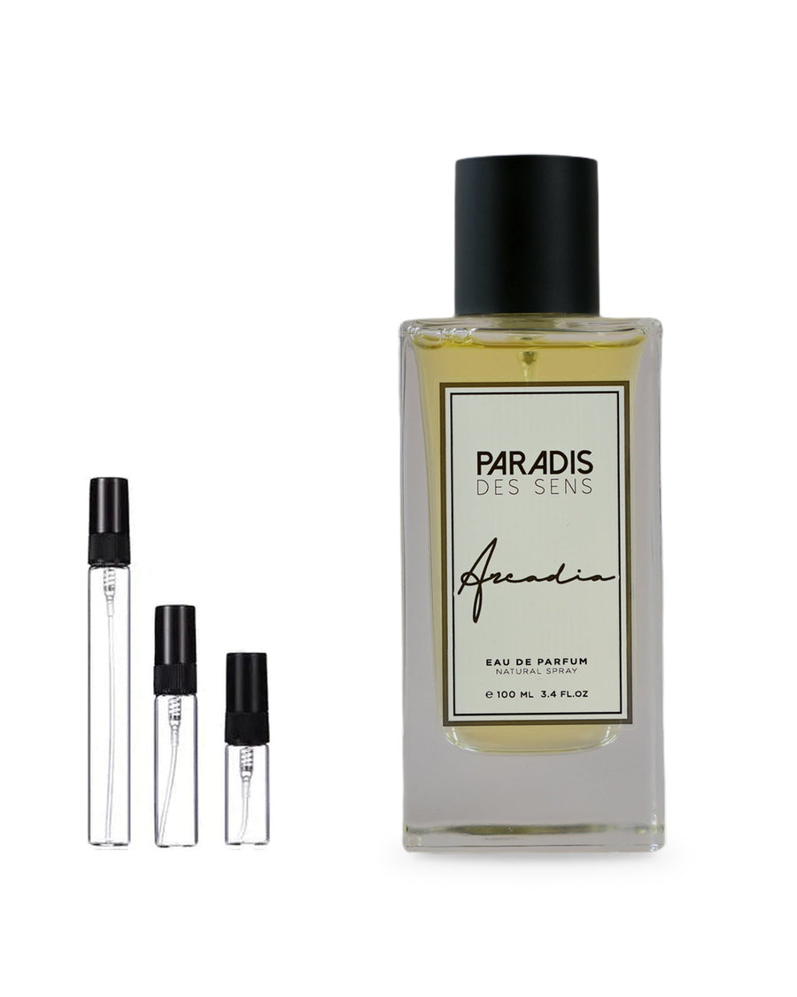 Paradis des Sens Arcadia sample – decant in a glass spray vial (2, 5 or 10 ml)