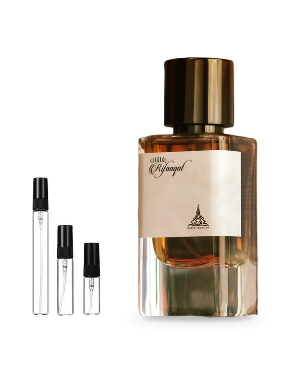 Paris Corner Rifaaqat sample – decant in a glass spray vial (2, 5 or 10 ml)