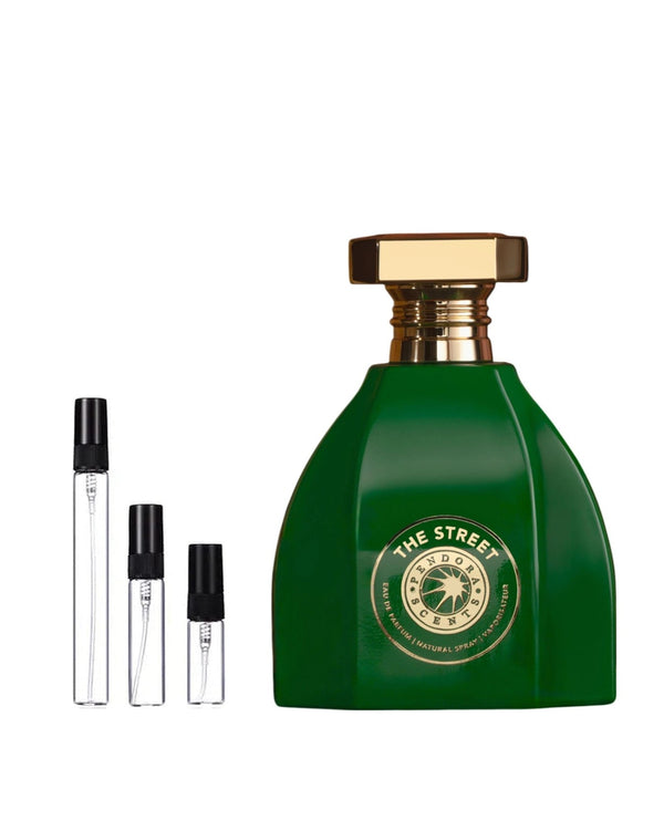 Pendora Scents The Street sample – decant in a glass spray vial (2, 5 or 10 ml)