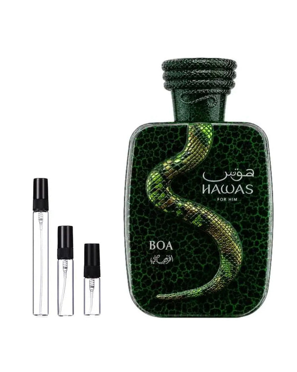 Rasasi Hawas Boa For Him sample – decant in a glass spray vial (2, 5 or 10 ml)