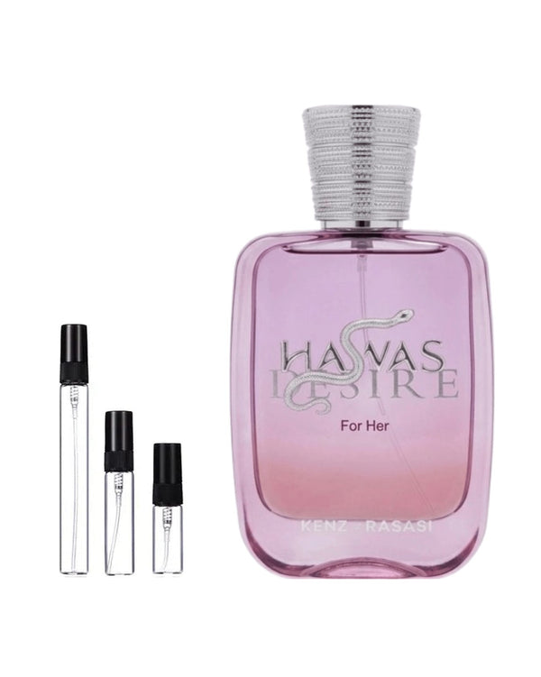 Rasasi Hawas Desire For Her sample – decant in a glass spray vial (2, 5 or 10 ml)