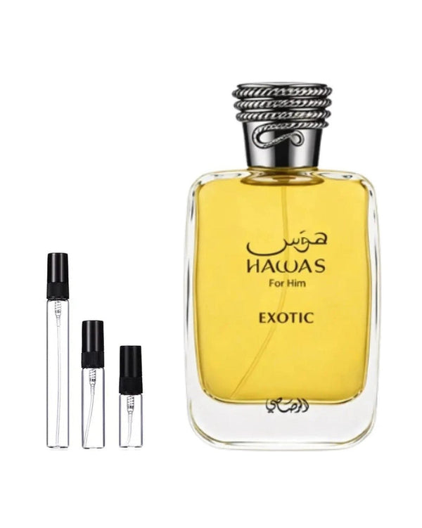 Rasasi Hawas Exotic sample – decant in a glass spray vial (2, 5 or 10 ml)