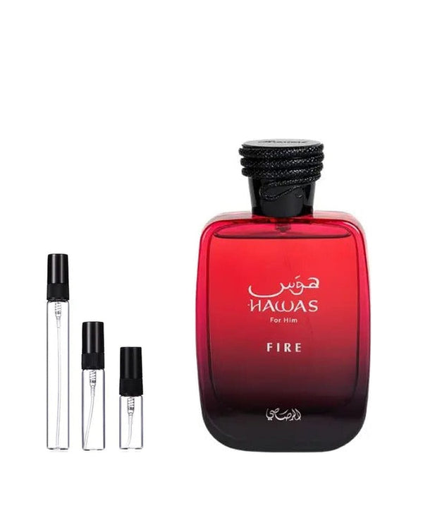 Rasasi Hawas Fire sample – decant in a glass spray vial (2, 5 or 10 ml)